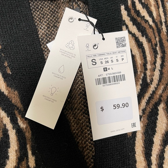 ZARA ANIMAL PRINT CARDIGAN‼️NWT FIRM PRICE. SIZE S‼️ - Picture 6 of 7